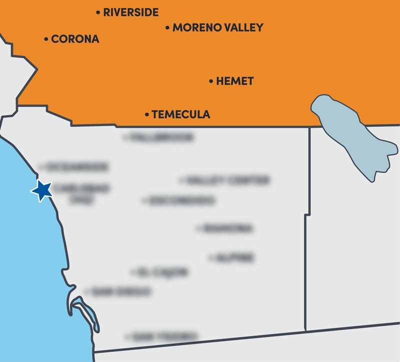 Riverside country map highlight